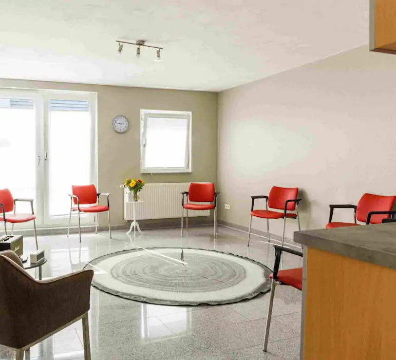 Group therapy room, circle of chairs